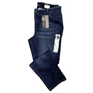 Lee Women’s Plus 16W Stretch Jeans Blue Straight Leg Denim Comfort Waist Pants